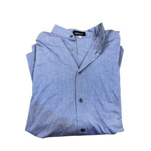 Eskandar Shirt Womens Size 1 Boxy Mandarin Collar Oversized Button Up Lagenlook